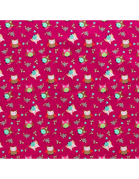 Tela de búhos algodón diseño