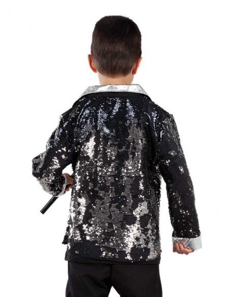 Camisa disco con lentejuelas infantil espalda