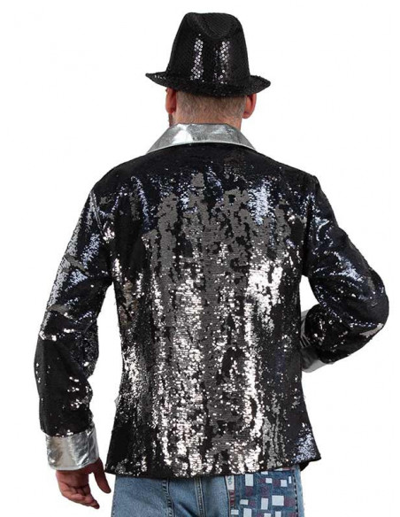 Camisa de lentejuelas para hombre espalda