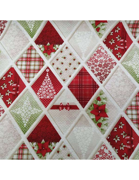 Loneta Navidad con rombos