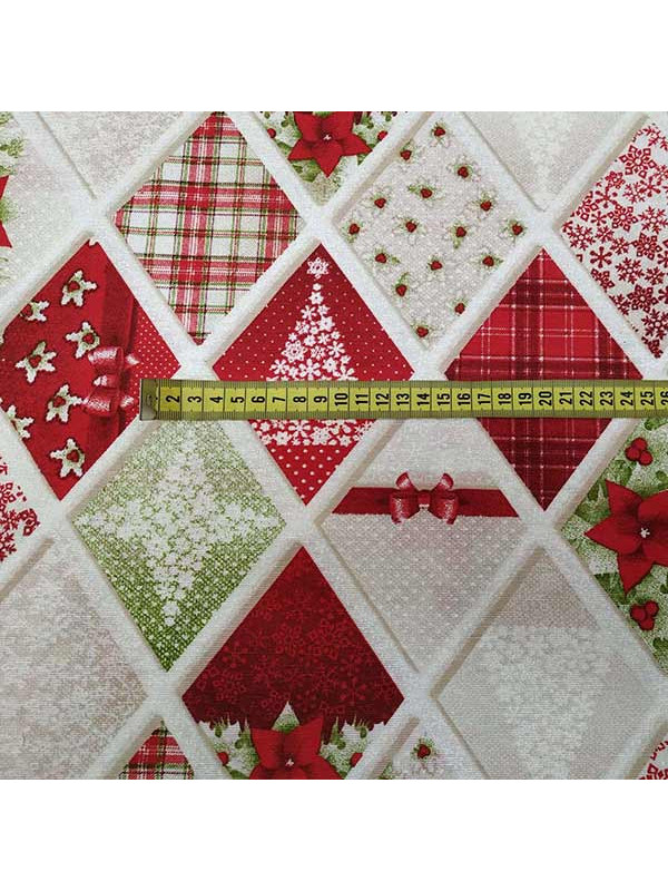 Loneta Navidad con rombos