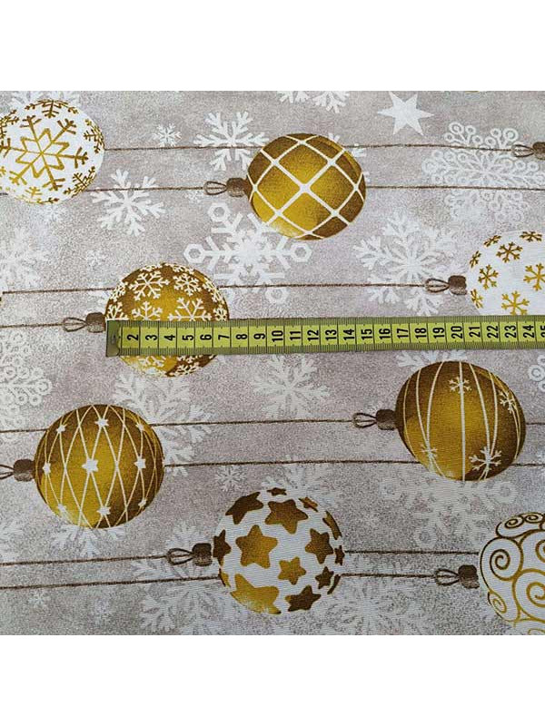 Loneta bolas de Navidad detalle