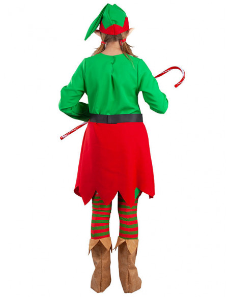 Disfraz elfa Navidad para mujer espalda