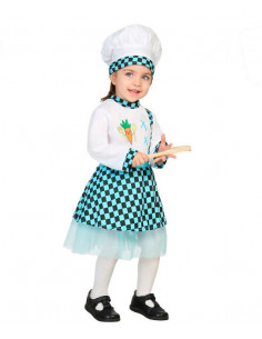 Disfraz de cocinera azul para bebé