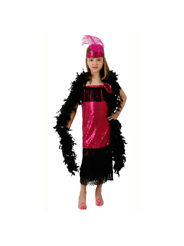 Disfraz charleston rosa para niña