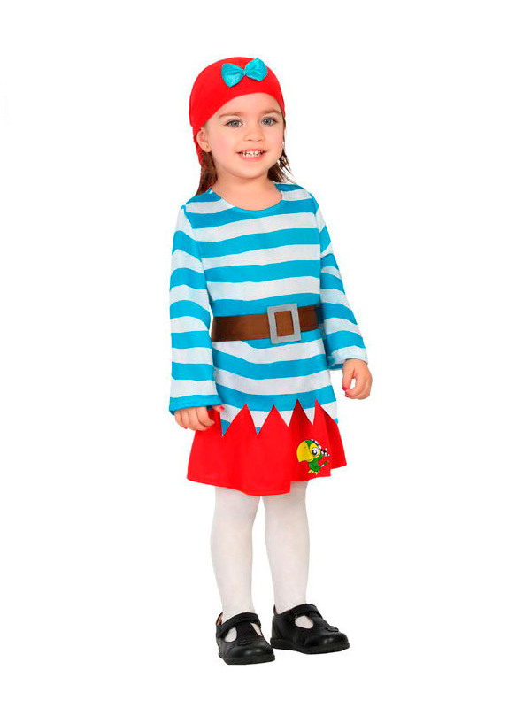 Disfraz piratesa azul para bebé