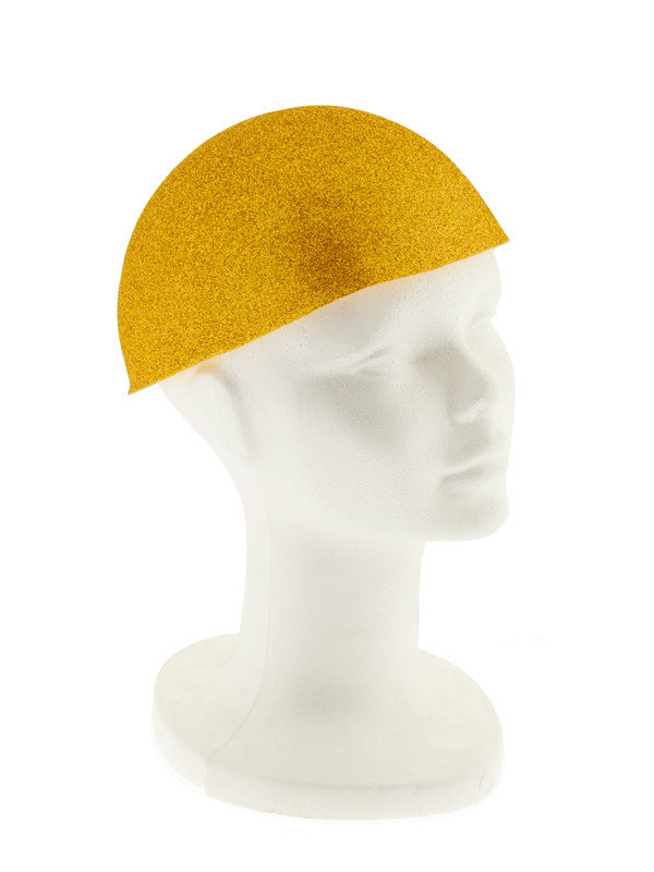 Casquete de goma eva purpurina oro