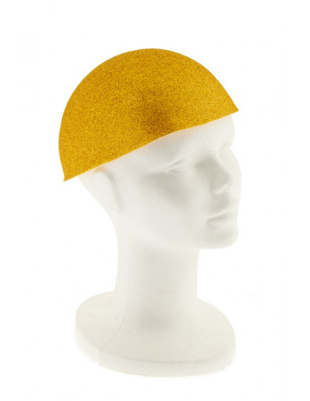 Casquete de goma eva purpurina oro
