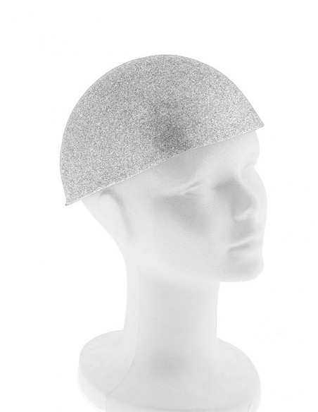 Casquete de goma eva purpurina plata