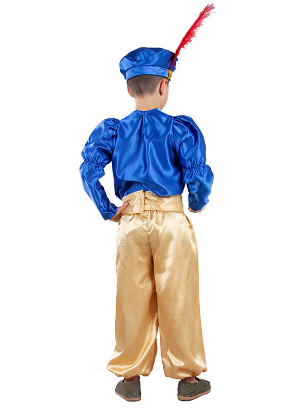 Disfraz paje azul infantil espalda