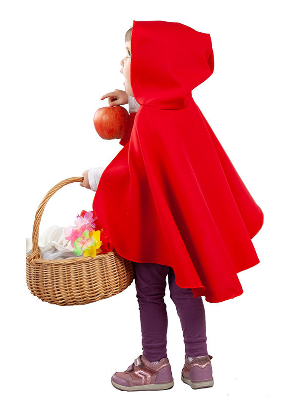 Capa roja Caperucita infantil espalda