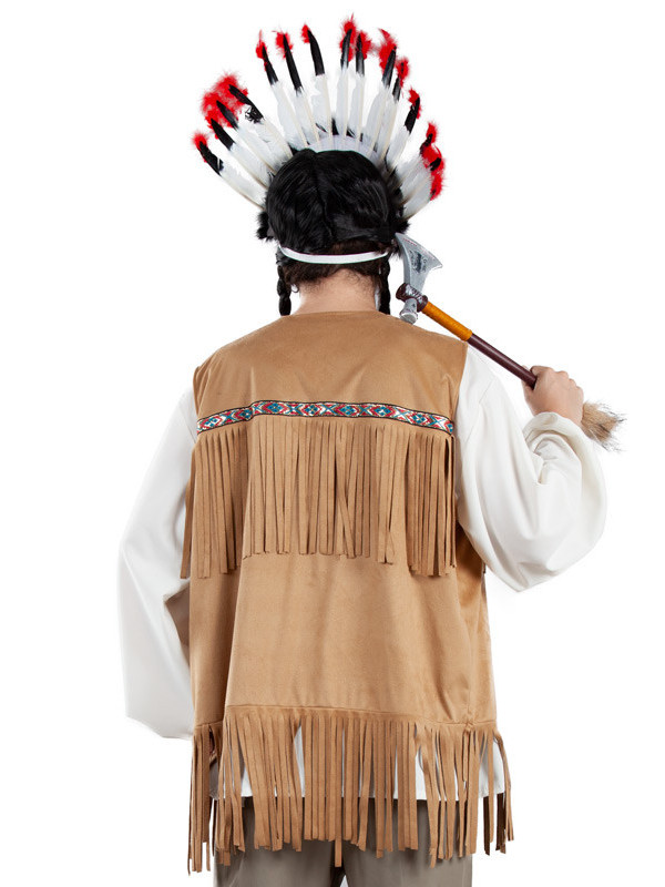 Chaleco indio adulto espalda