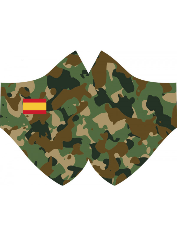 Mascarilla militar con bandera España