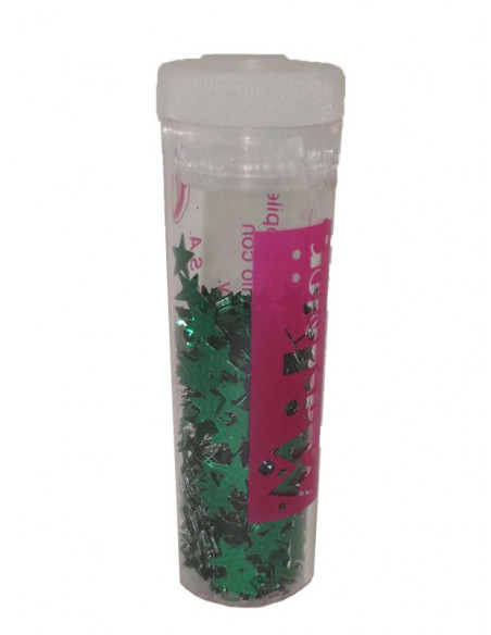 Purpurina de estrellitas verde