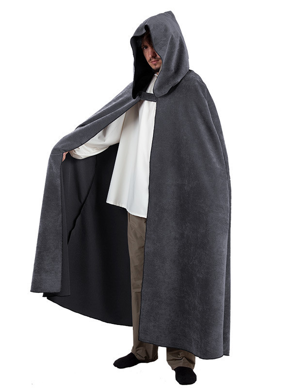 Capa medieval con capucha azul