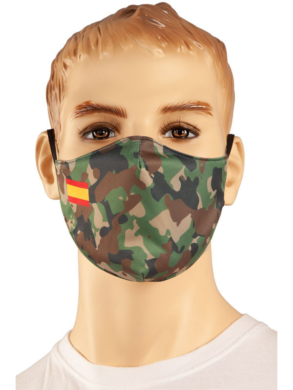 Mascarilla militar con bandera España