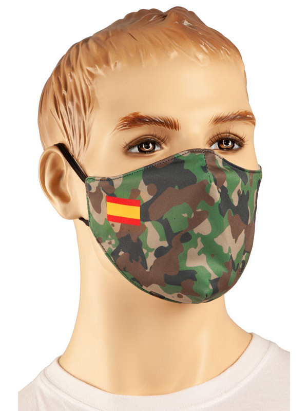Mascarilla militar con bandera España
