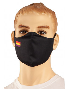 Mascarilla negra bandera República 2