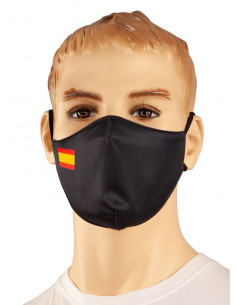 Mascarilla negra bandera España 2