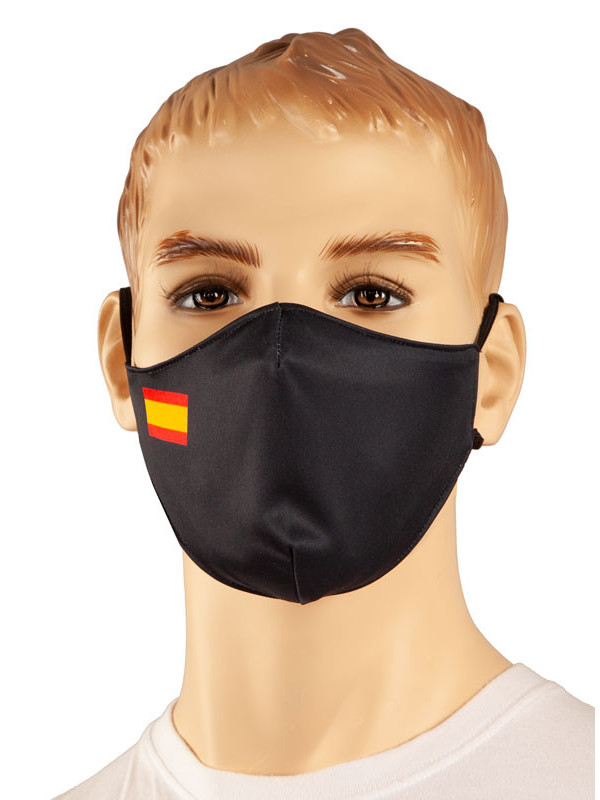 Mascarilla negra bandera España