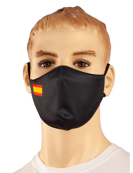 Mascarilla negra bandera España