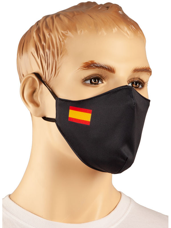 Mascarilla negra bandera España