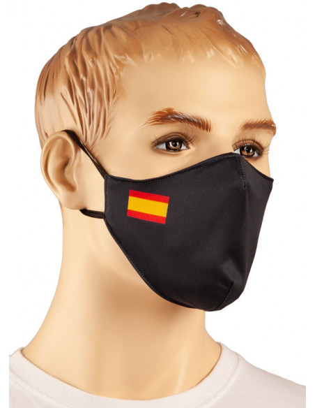 Mascarilla negra bandera España