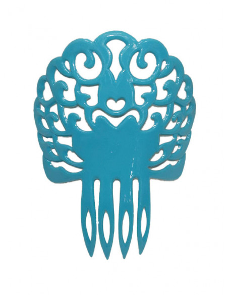 Peineta andaluza concha turquesa