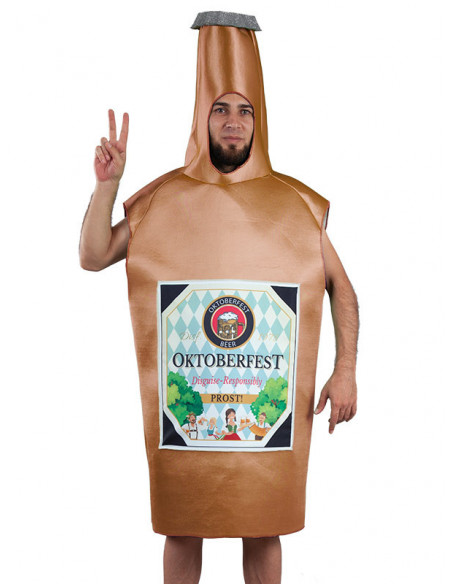 Disfraz botellín de cerveza adulto