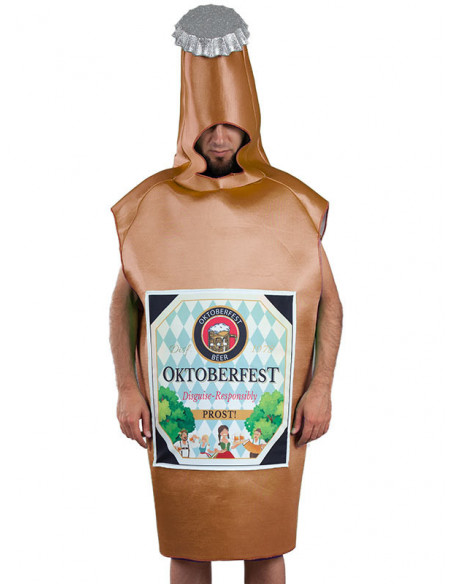 Disfraz botellín de cerveza adulto detalles