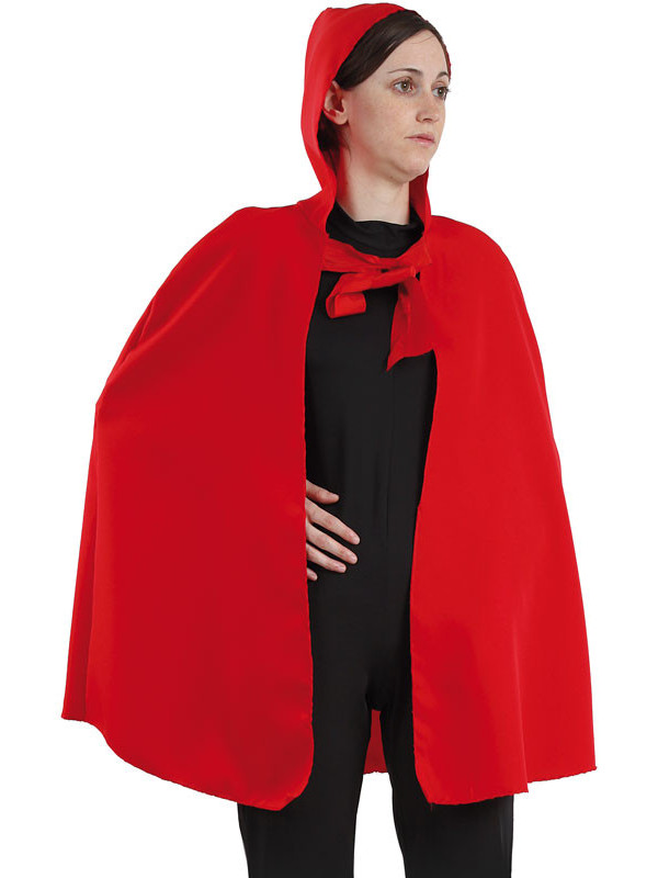 Capa roja con capucha adulto