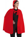 Capa roja con capucha adulto