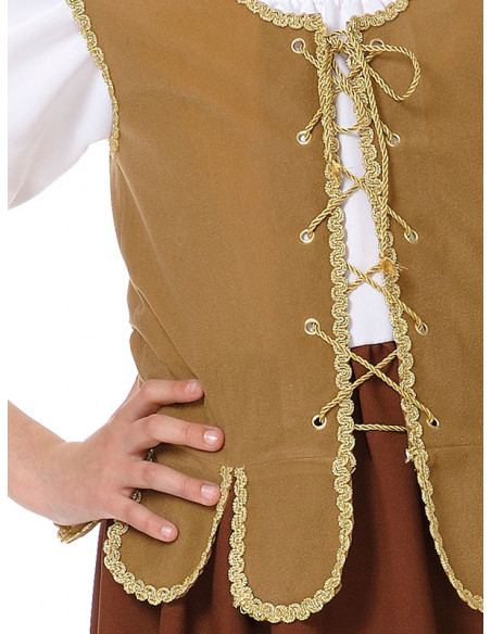 Disfraz tabernera niña detalle chaleco