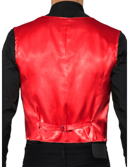 Chaleco de lentejuelas Deluxe para hombre rojo espalda