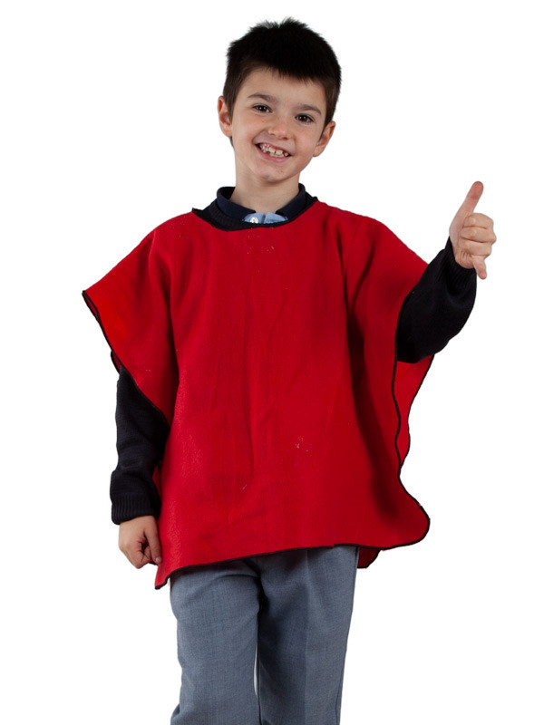 Poncho para el colegio infantil rojo