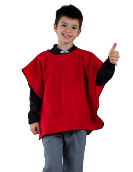 Poncho para el colegio infantil rojo