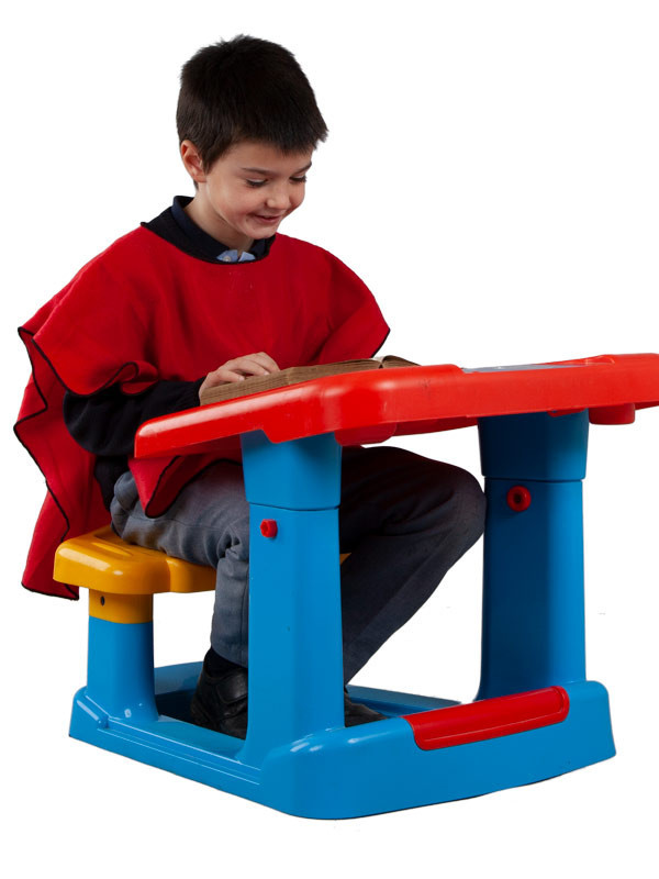 Poncho para el colegio infantil rojo pupitre