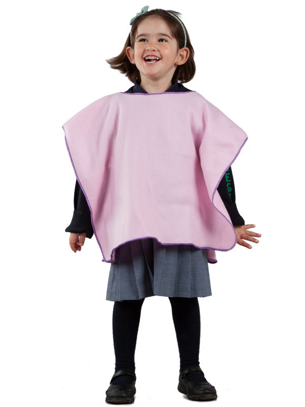 Poncho para el colegio infantil rosa