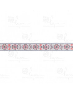 Cinta bordada de flores azul 2