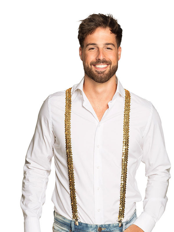 Tirantes lentejuelas oro hombre