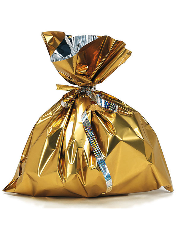 Bolsa de cotillón vacía metalizada oro