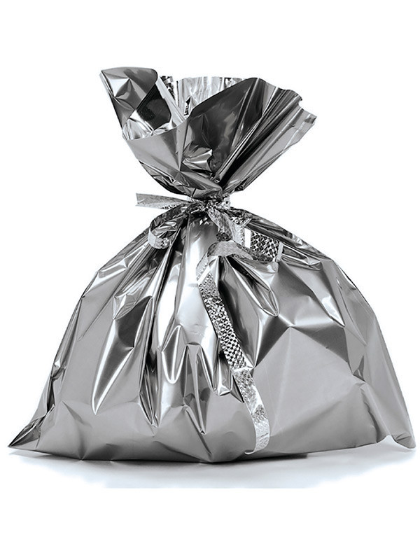 Bolsa de cotillón vacía metalizada plata