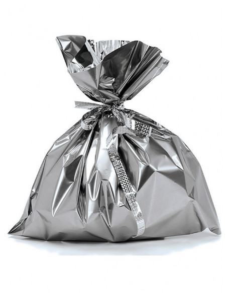 Bolsa de cotillón vacía metalizada plata