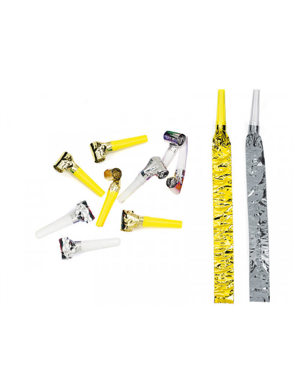 Matasuegras metalizado para cotillón