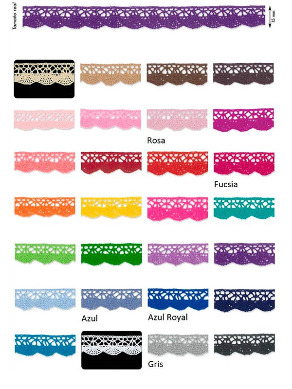 Puntilla bolillo algodón