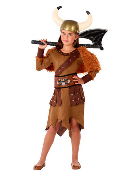 Disfraz vikinga salvaje para niña