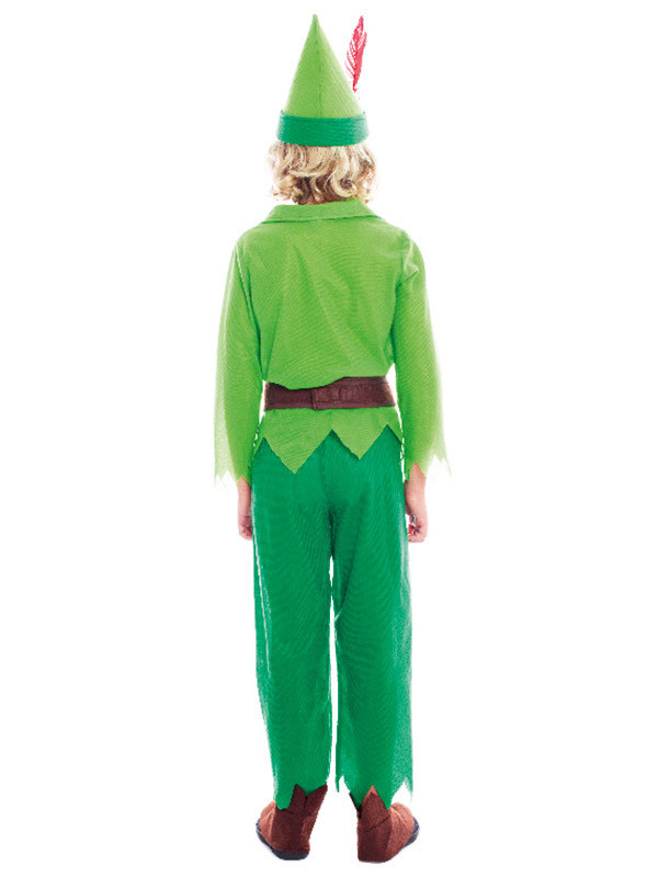 Disfraz Peter Pan verde infantil espalda