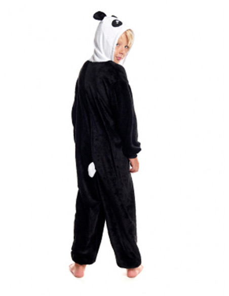 Disfraz oso panda Kigurumi infantil espalda
