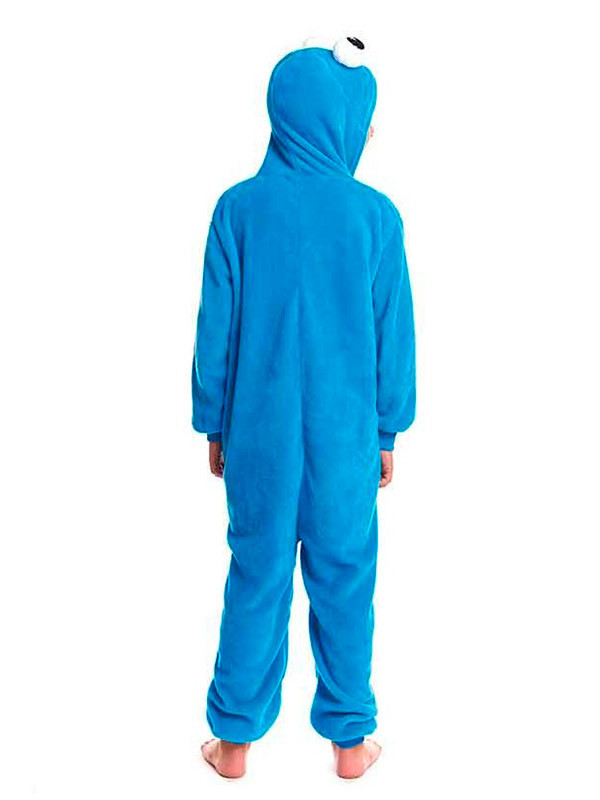 Disfraz Monstruo azul kigurumi infantil espalda