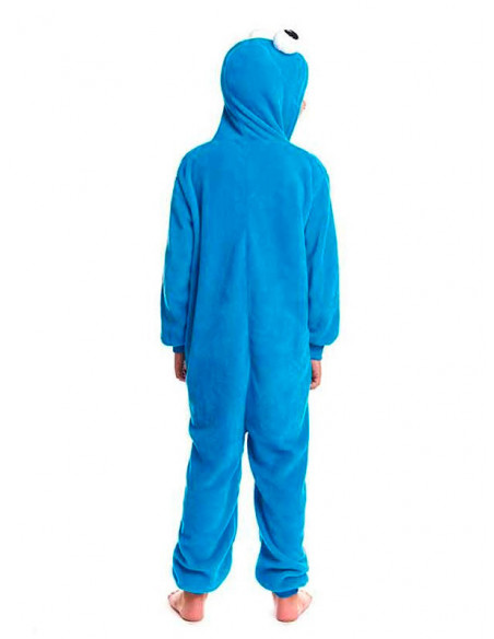 Disfraz Monstruo azul kigurumi infantil espalda